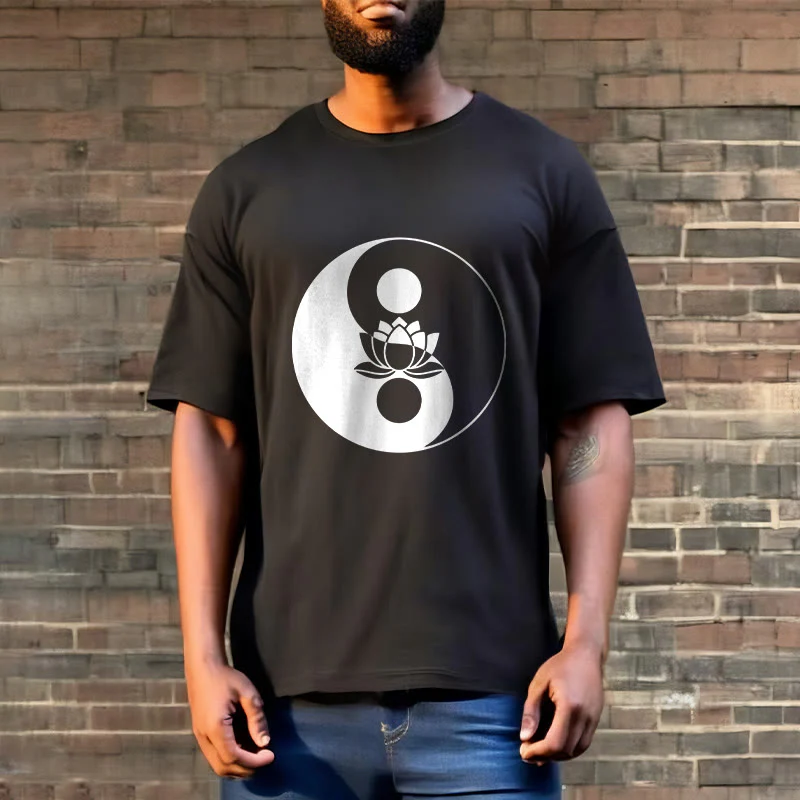 Buddha Stones Yin Yang Lotus Flower Tee T-shirt