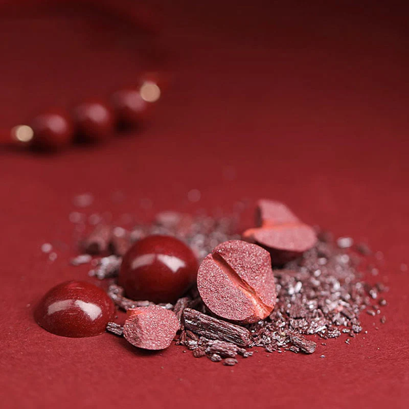 Buddha Stones Natural Lucky Cinnabar Bead Blessing String Bracelet Anklet