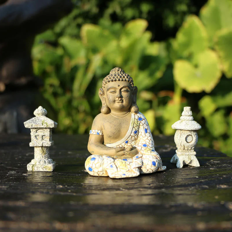 Buddha Stones Meditating Zen Buddha Serenity Resin Statue Figurine Home Decoration