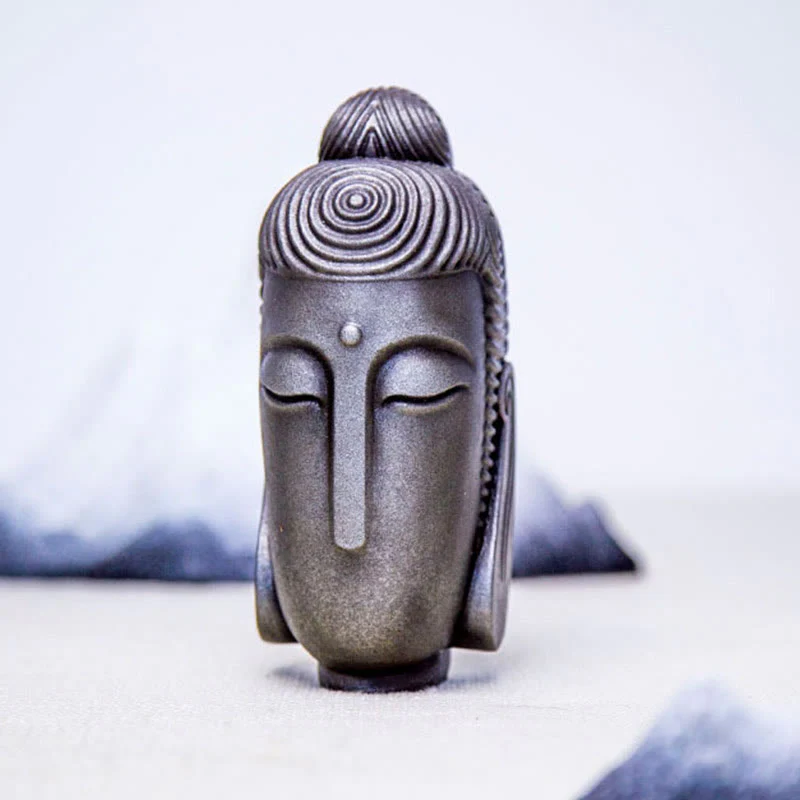 Buddha Stones Closed Eyes Meditating Buddha Iron Powder Rust Cast Resin Statue Home Decoration
