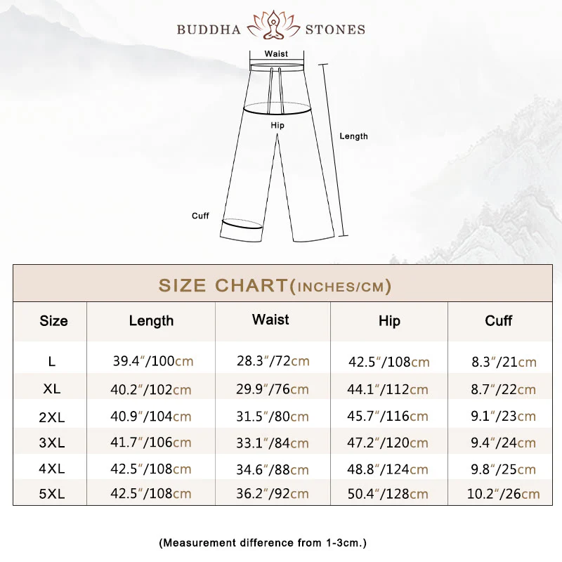 Buddha Stones Summer Men's Linen Straight Leg Pants With Pockets