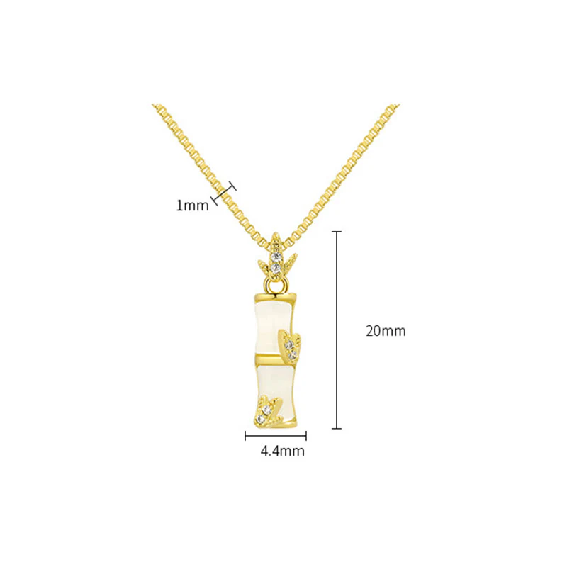 Buddha Stones Chalcedony Bamboo Pattern Harmony Necklace Pendant