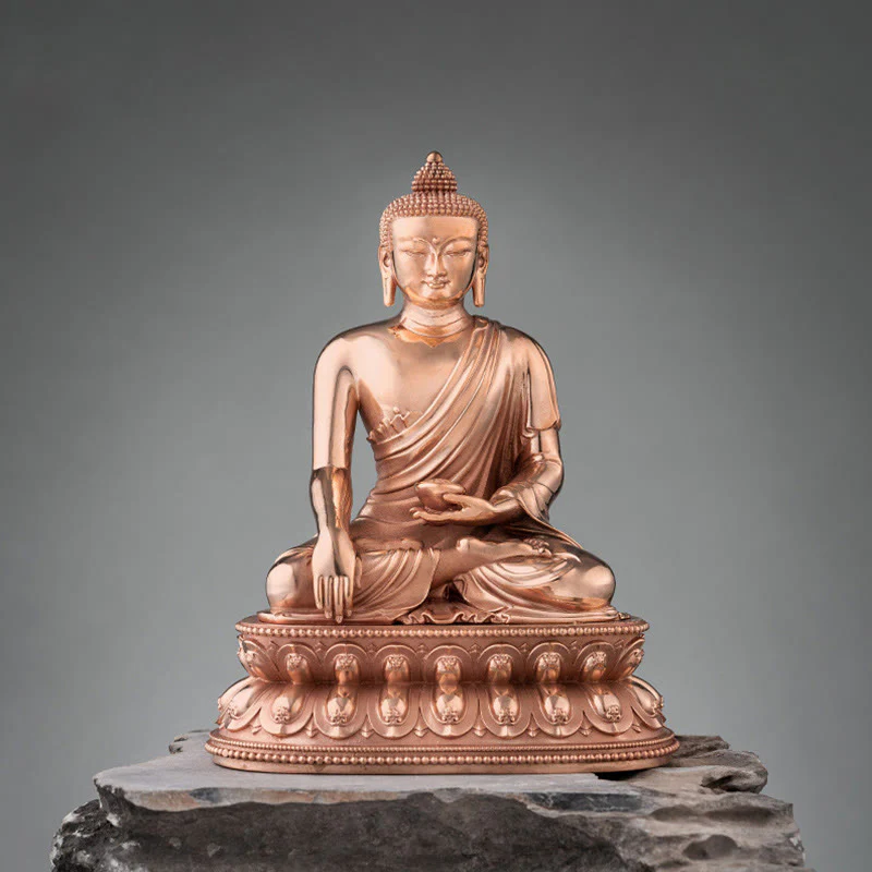 Buddha Stones Gautama Shakyamuni Buddha Figurine Serenity Copper Statue Home Decoration