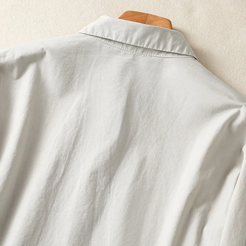 Buddha Stones Casual Plaid Pleats Buttons Design Long Sleeve Cotton Midi Dress With Pockets