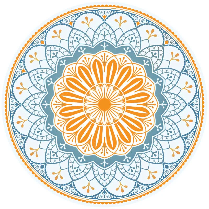 Buddha Stones Tibetan Lotus Mandala Enlightenment Foldable Natural Rubber Yoga Mat Decoration