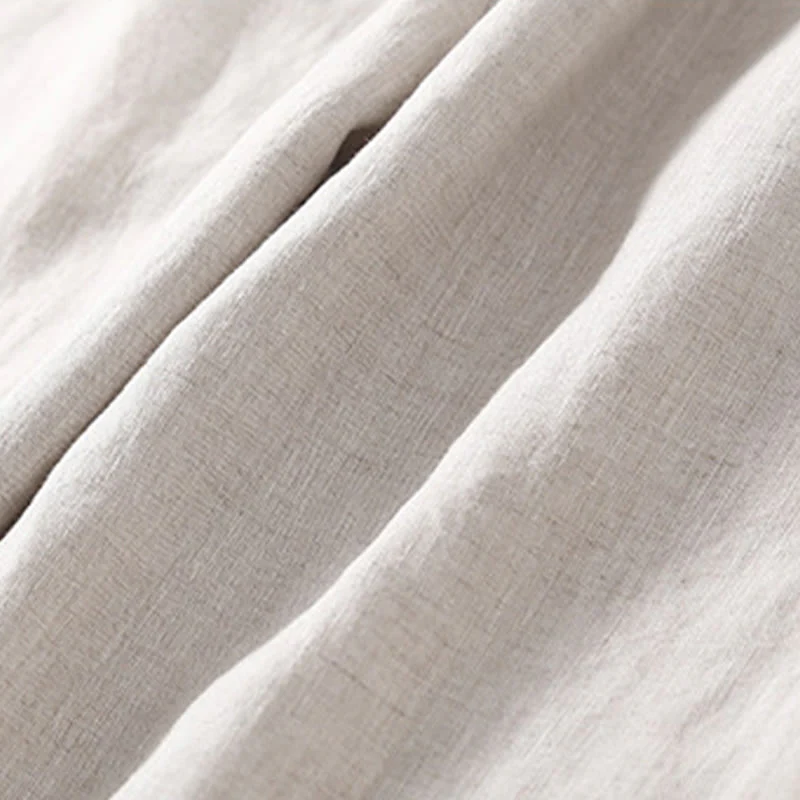 Buddha Stones Plain Lace Women's Harem Cotton Linen Pants With Pockets