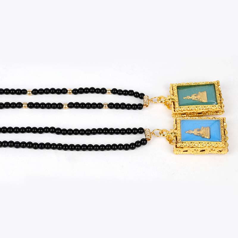 Obsidian Buddha Serenity Pendant Necklace (Extra 30% Off | USE CODE: FS30)