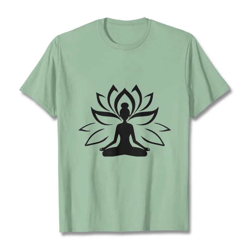 Buddha Stones Lotus Meditating Person Tee T-shirt