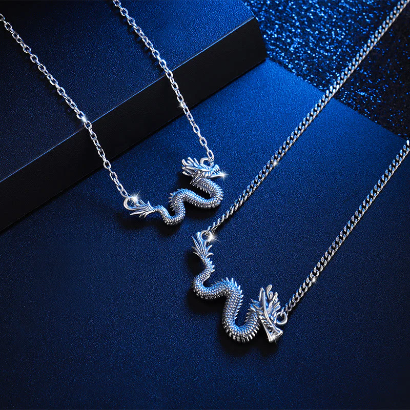 Buddha Stones 925 Sterling Silver Year Of The Dragon Auspicious Dragon Protection Chain Necklace Pendant(Extra 30% Off | USE CODE: FS30)