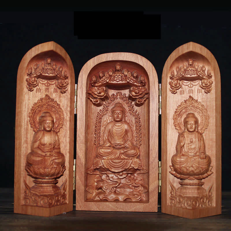 Buddha Stones Avalokitesvara Kwan Yin Buddha Cherry Wood Compassion Home Decoration Altar