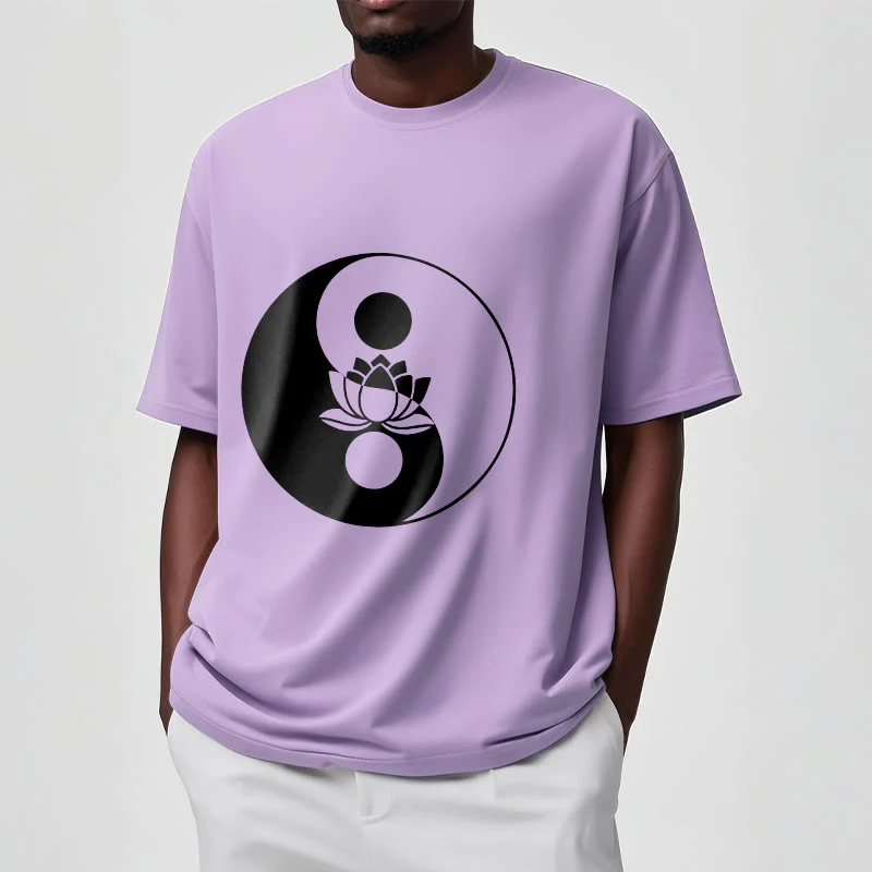 Buddha Stones Yin Yang Lotus Flower Tee T-shirt