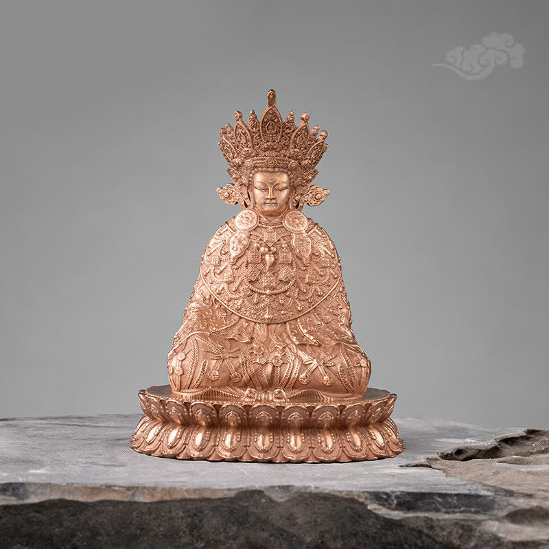 Buddha Stones Shakyamuni Figurine Compassion Handmade Copper Statue Decoration
