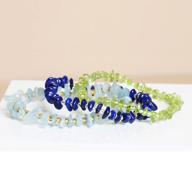 Buddha Stones Natural Irregular Shape Stone Crystal Meditation Balance Bracelet