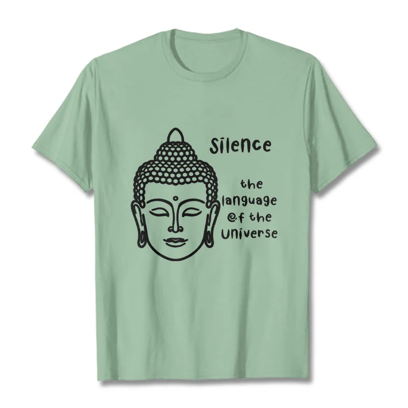 Buddha Stones Casual Meditating Buddha Head Pattern Cotton Tee T-shirt