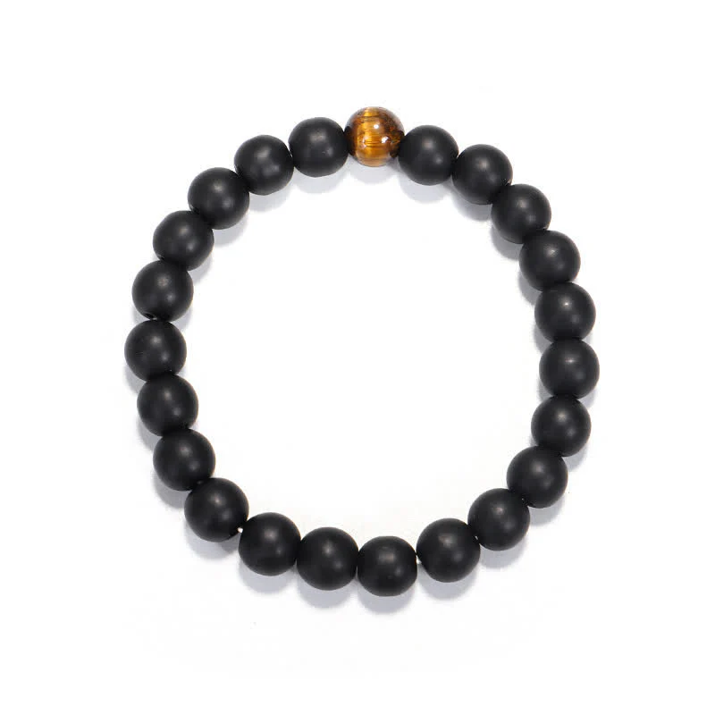 Buddha Stones 108 Mala Beads Frosted Stone Tiger Eye Balance Bracelet Necklace Pendant