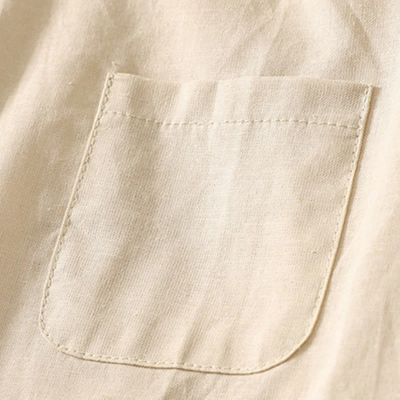 Buddha Stones Casual Daily Printing Lily Pattern Half Puff Sleeve Women's Cotton Linen Shirt