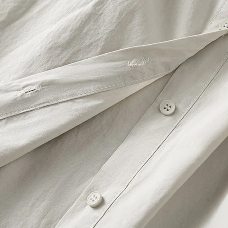 Buddha Stones Casual Plaid Pleats Buttons Design Long Sleeve Cotton Midi Dress With Pockets