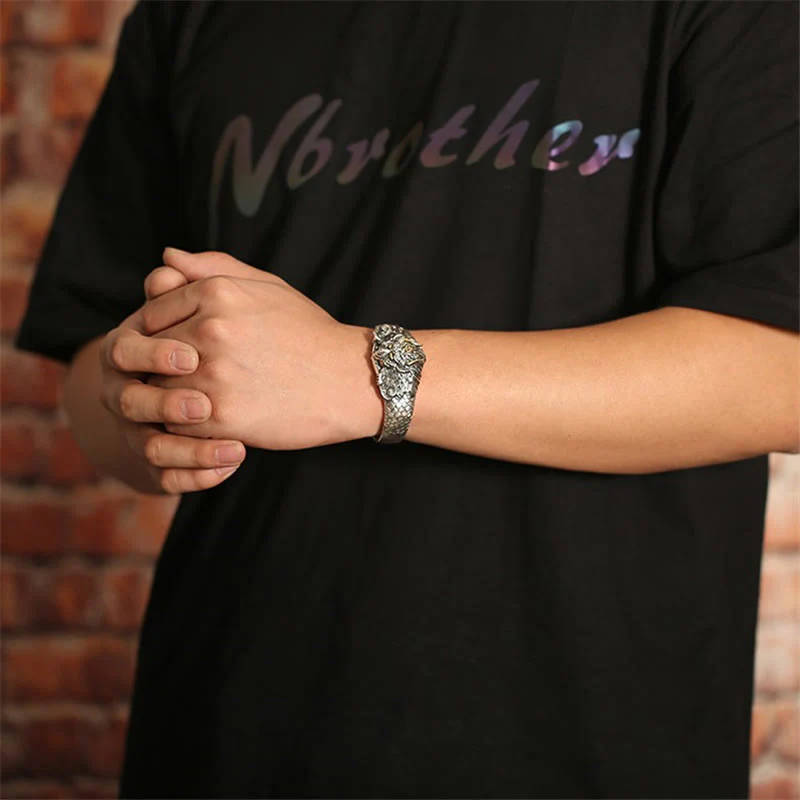 Buddha Stones Tibetan Garuda Bird Wisdom Protection Bracelet Bangle