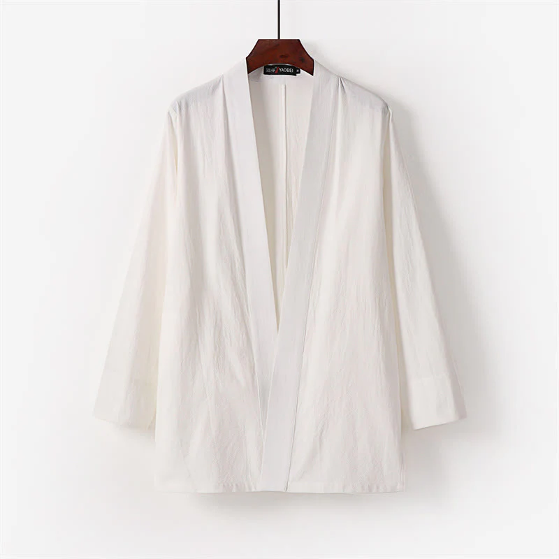 Buddha Stones 2Pcs Cotton Kimono Ankle-Length Pants Men's Meditation Cloth Set