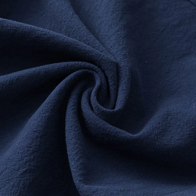 Buddha Stones 2Pcs Chinese Characters Crane Cotton Shirt Pants With Pockets Men's Meditation Cloth Set