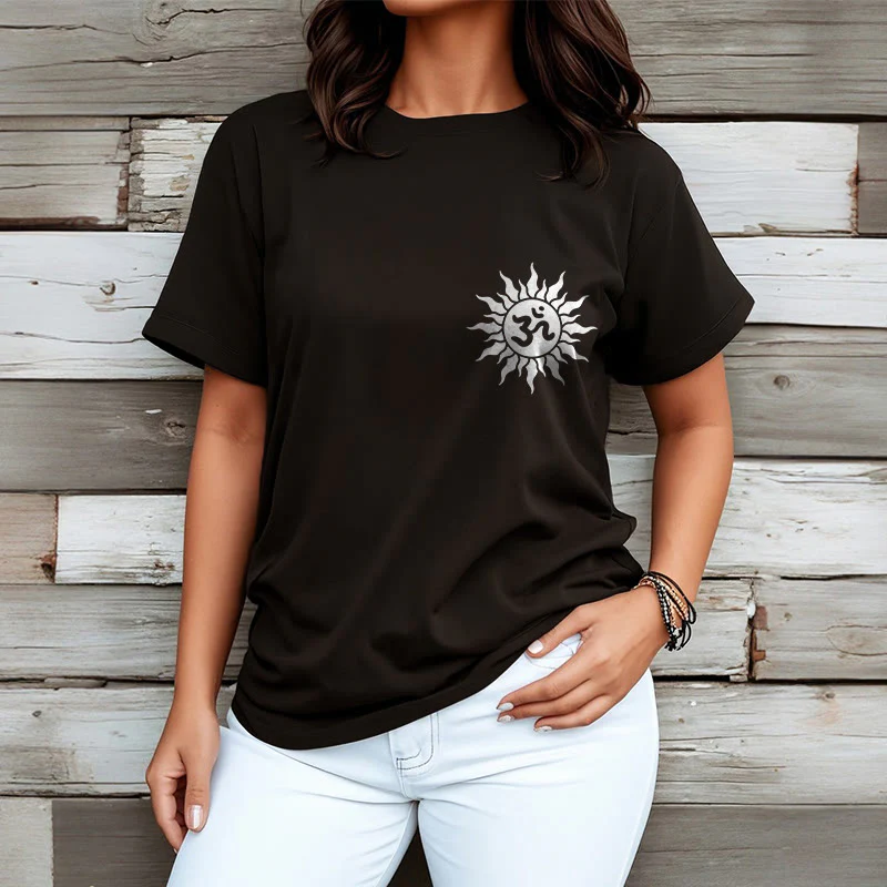 Buddha Stones Sun OM Symbol Design Tee T-shirt