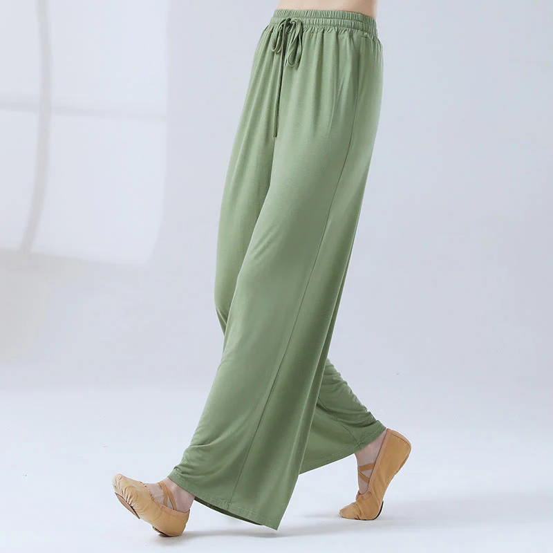 Buddha Stones Loose Modal Drawstring Wide Leg Pants For Yoga Dance