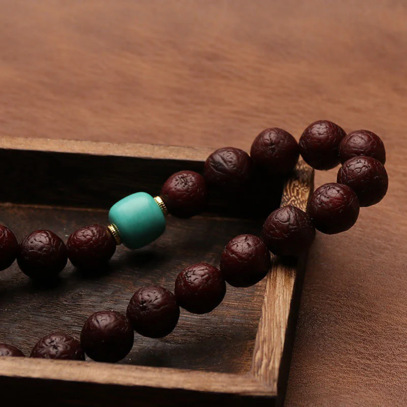 Buddha Stones Tibetan Bodhi Seed Agate Bead Luck Wealth Tassel Charm Wrist Mala