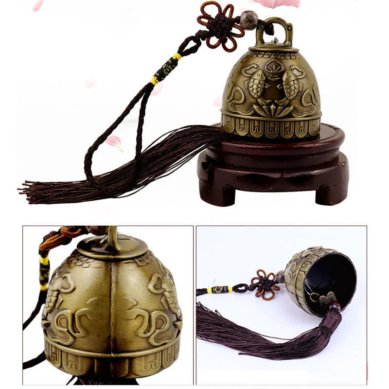 Buddha Stones Feng Shui Buddha Koi Fish Phoenix Wind Chime Bell Luck Wall Hanging Decoration