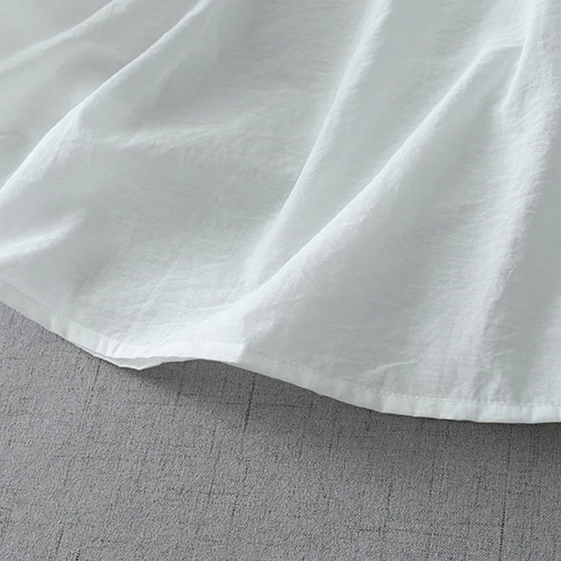 Buddha Stones Beads Crew Neck Design Cotton Short Sleeve Women's Shirt