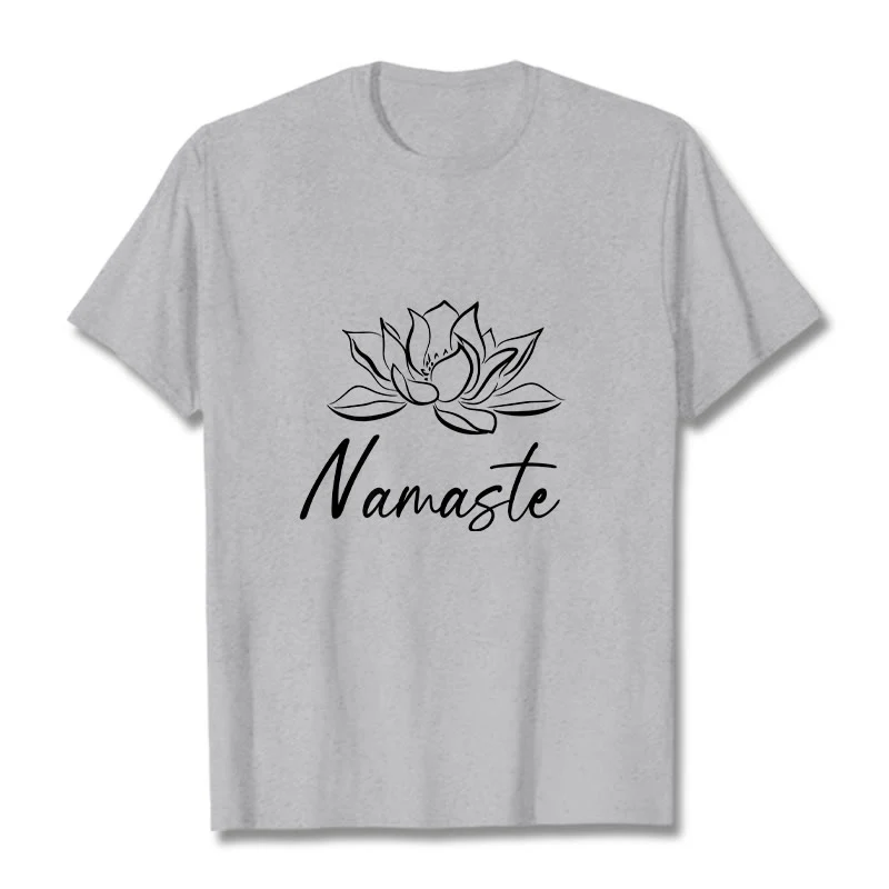 Buddha Stones Simple Lotus Flower Namaste Meditation Cotton Tee T-shirt