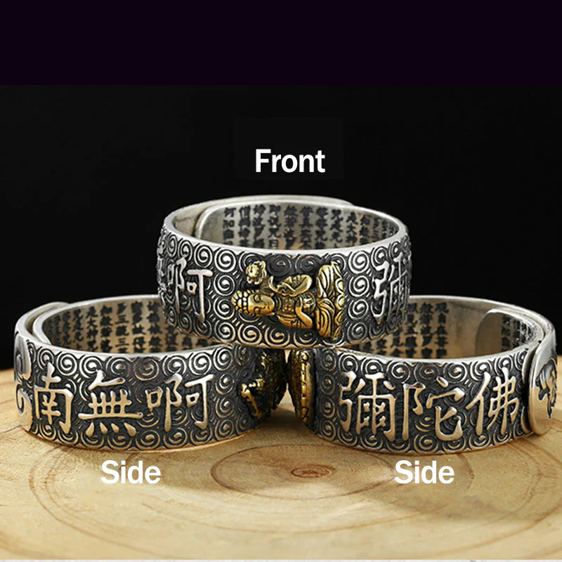 Buddha Stones Chinese Zodiac Natal Buddha Wealth Luck Adjustable Ring