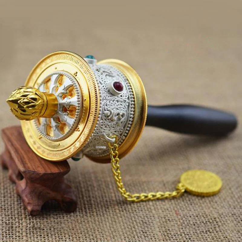 Buddha Stones Tibetan Lucky Prayer Wheel Decoration