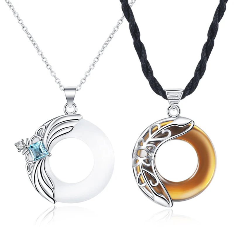 Buddha Stones Love Wings Copper Luck Healing Necklace Pendant