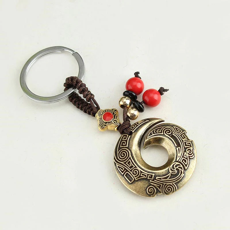 Buddha Stones Good Luck Fortune Copper Wealth Key Chain