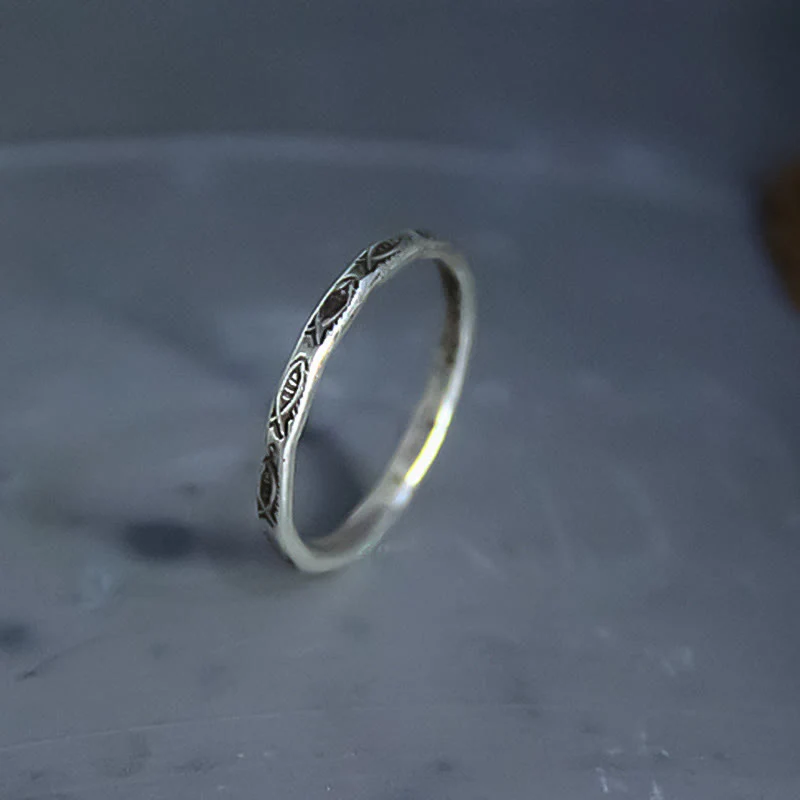 Buddha Stones 925 Sterling Silver Luck Koi Fish Wealth Ring