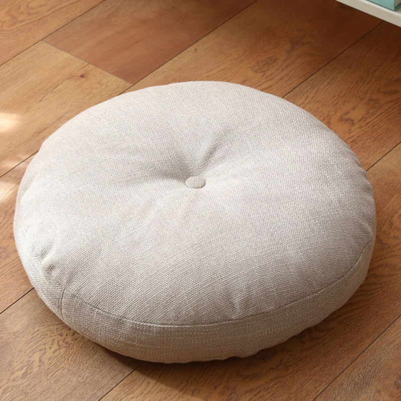 Buddha Stones Lotus Simple Pattern Linen Meditation Seat Cushion Home Living Room Decoration