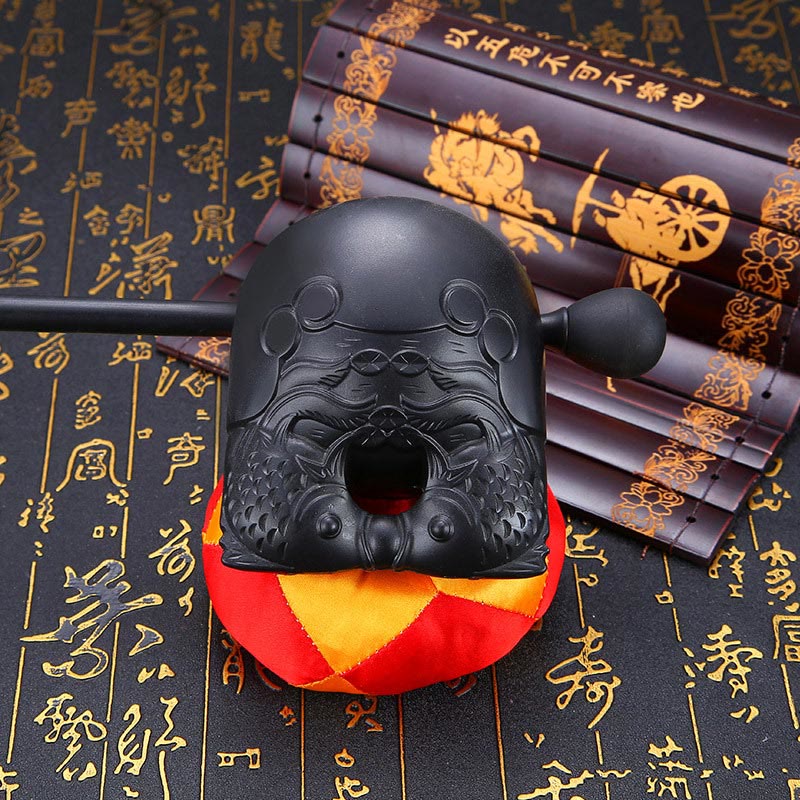 Buddha Stones Koi Fish Pattern Mindfulness Buddhist Temple Mokugyo Wooden Fish Drum