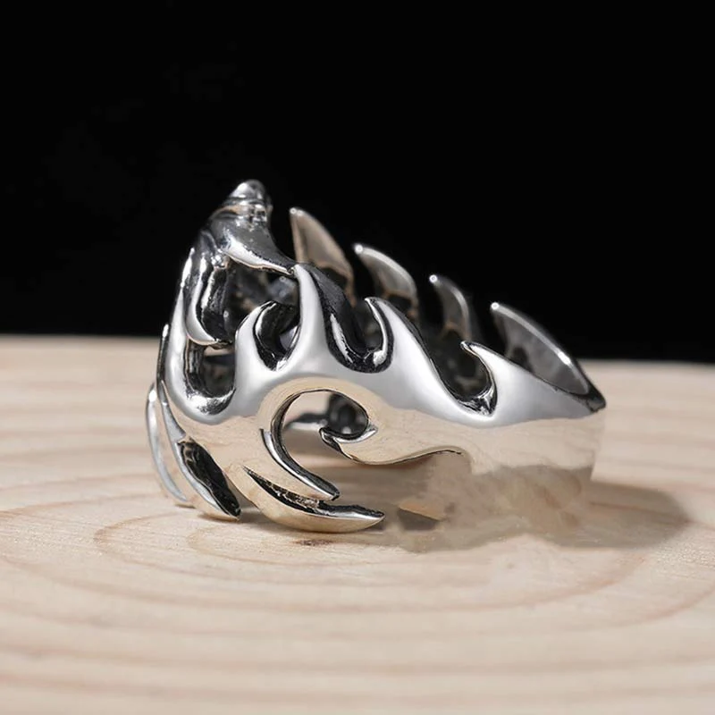 Buddha Stones Dragon Pattern Protection Strength Adjustable Ring