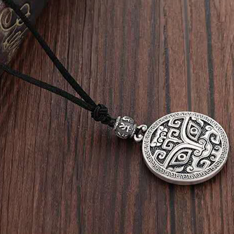 Buddha Stones Lucky FengShui Mythological Creature Taotie Wealth Necklace Pendant
