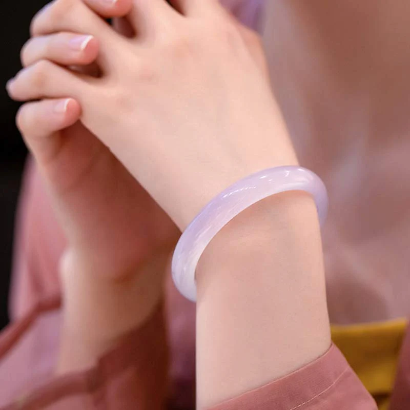 Buddha Stones Natural Chalcedony Harmony Positive Bracelet Bangle