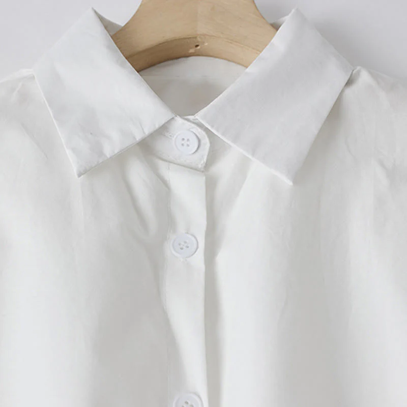 Buddha Stones Printing Irregular Lines Back Lace-up Design Lapel Cotton Midi Dress With Pockets