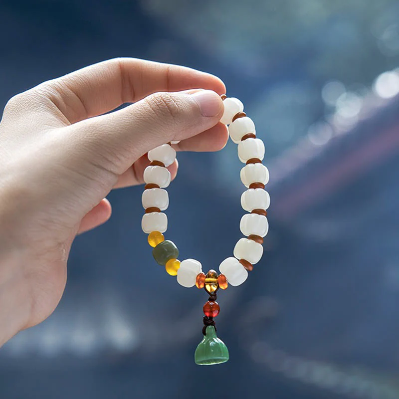 Buddha Stones Natural Bodhi Seed Red Agate Bodhi Calm Harmony Engraved Pumpkin Bead Lotus Bracelet