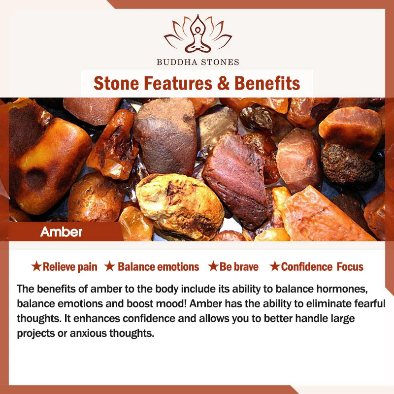 Buddha Stones Amber Healing Balance Necklace Flower Charm Bracelet