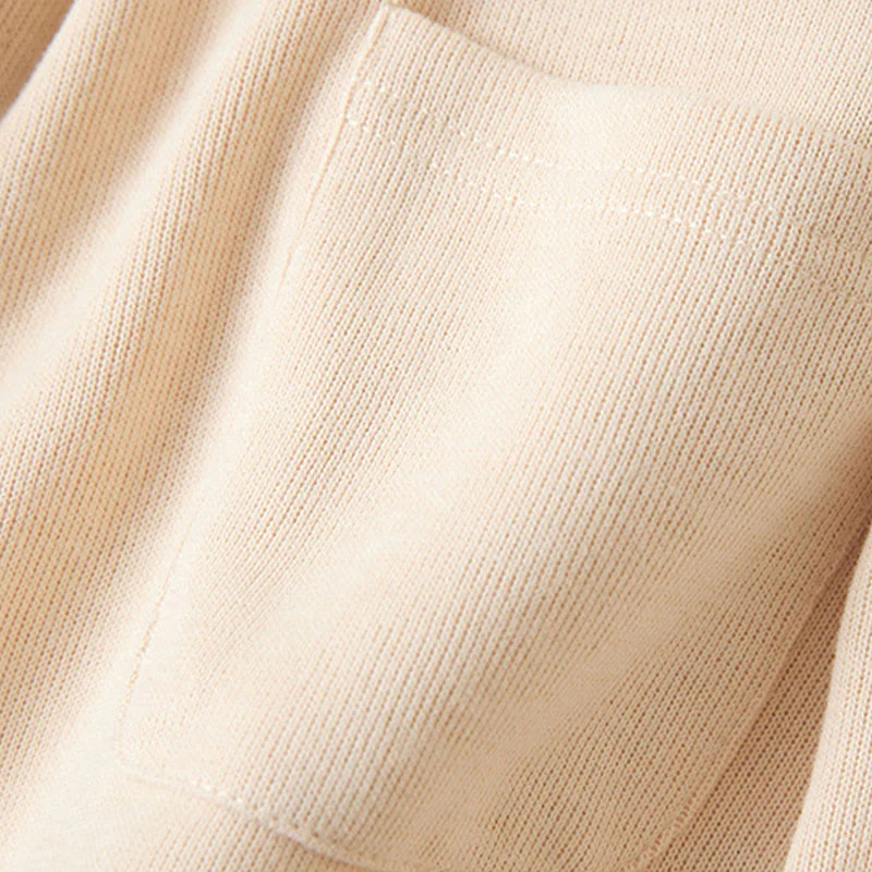 Buddha Stones Plain Buttons Women's Cotton Hooded Jacket With Pockets