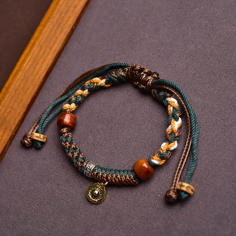 Buddha Stones Tibetan Bone Beads Luck Rope Bracelet