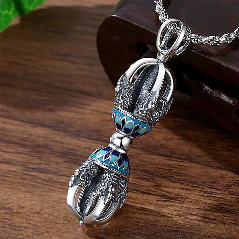 Buddha Stones Tibetan Copper Vajra Dorje Spiritual Power Necklace Pendant