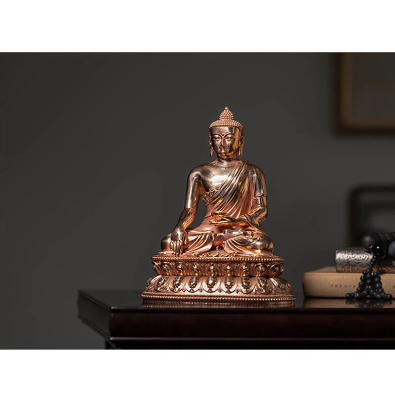 Buddha Stones Gautama Shakyamuni Buddha Figurine Serenity Copper Statue Home Decoration