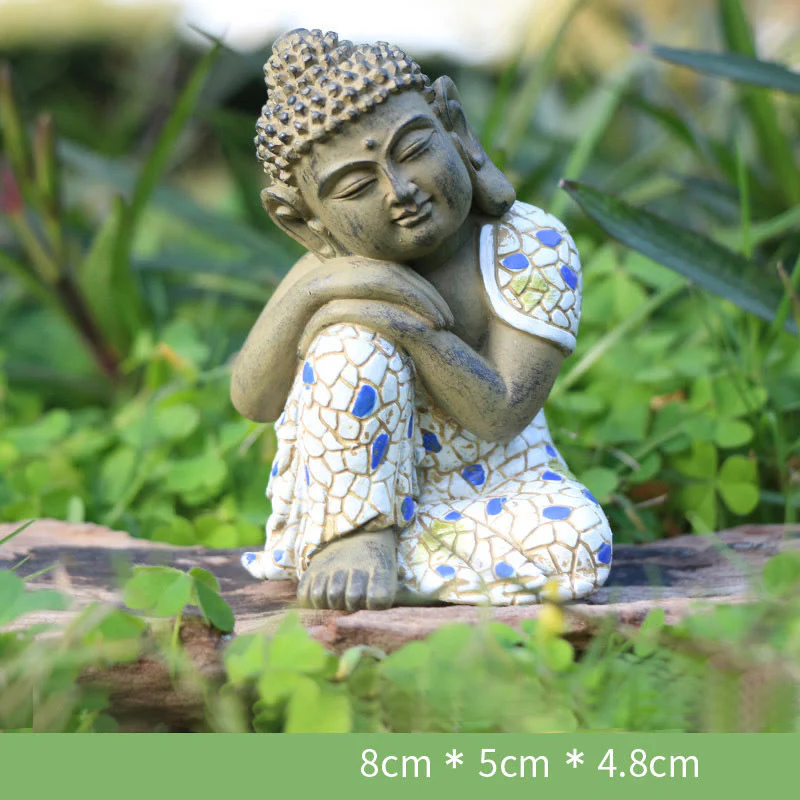 Buddha Stones Meditating Zen Buddha Serenity Resin Statue Figurine Home Decoration