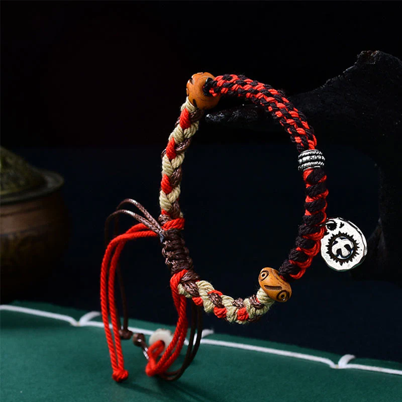 Buddha Stones Tibetan Hand-woven Garuda String Luck Bracelet