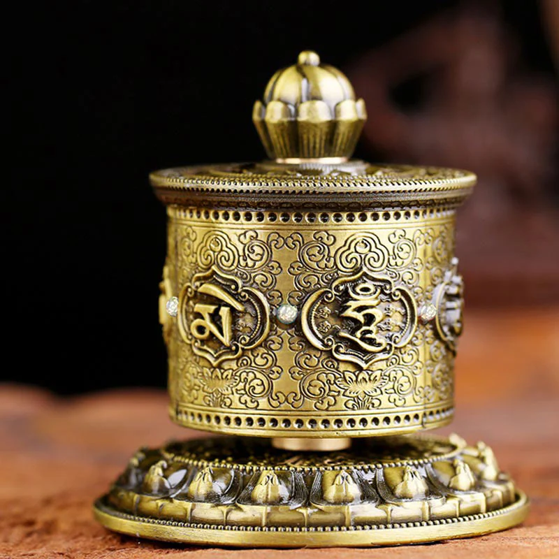 Buddha Stones Tibetan Blessing Prayer Wheel Car Decoration